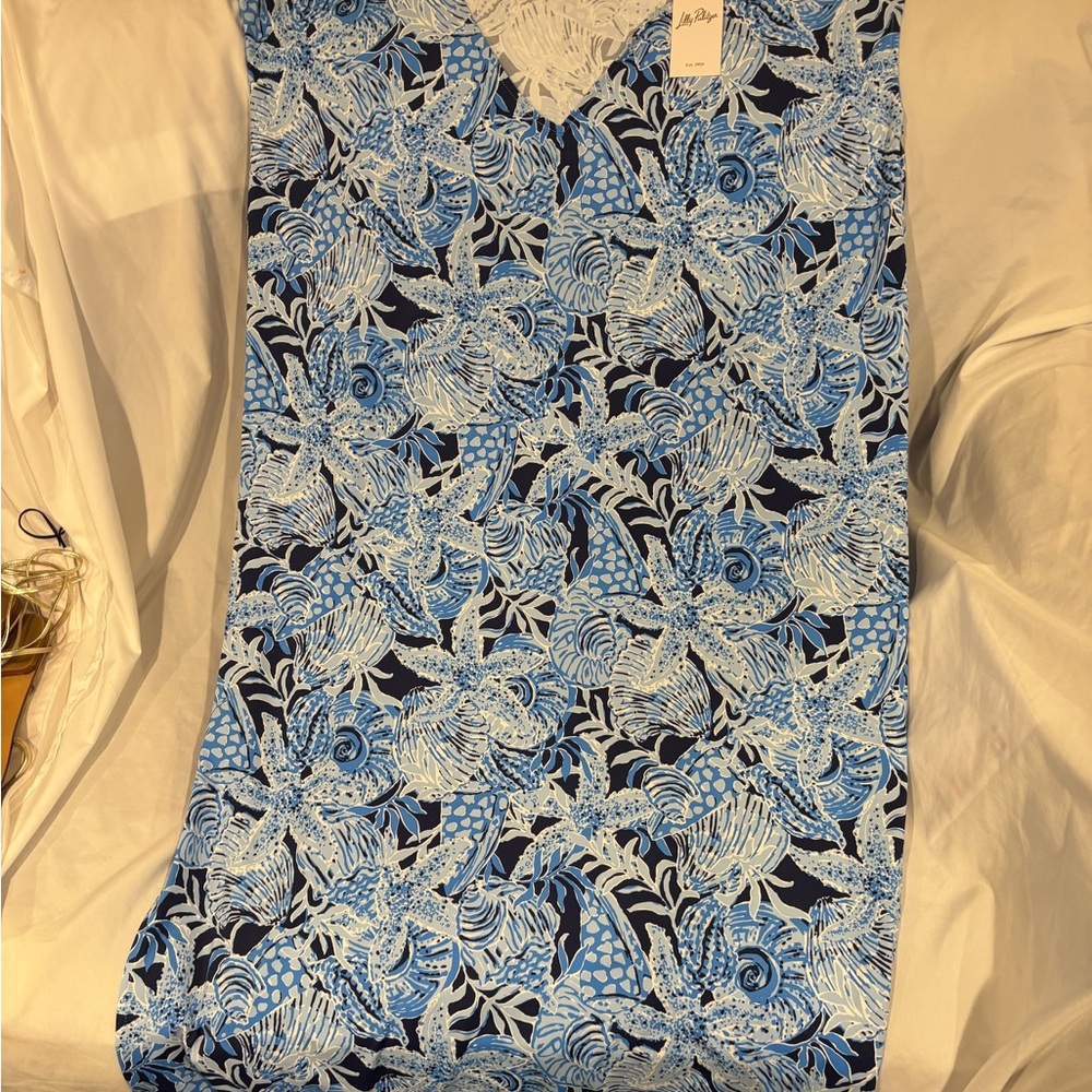 Lilly Pulitzer Coastal Constellation Dress in Blue and White